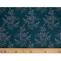 Ткань Gütermann Good Vibes (веточки с цветами на сине-зеленом) 